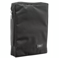 Bibelhülle Ichtus M - schwarz, mit Reissverschluss, Seitentasche und Tragehenkel