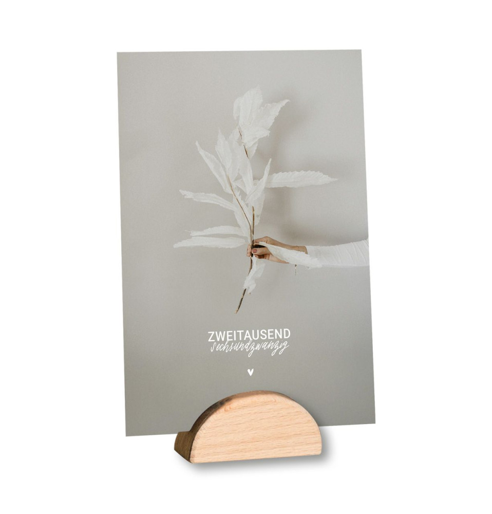 Kalender Zweitausendsechsundzwanzig - Tischkalender mit Holzaufsteller