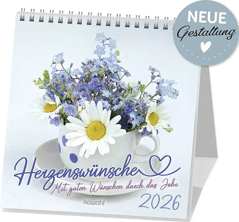 Herzenswünsche - Mit guten Wünschen durch das Jahr - Postkartenkalender