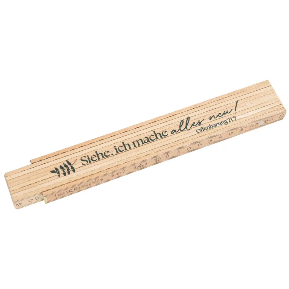 Gott spricht: Siehe, ich mache alles neu (Zollstock aus Holz) - Jahreslosung 2026