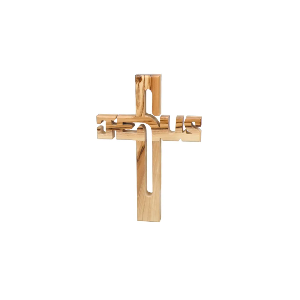 HOLZKREUZ "JESUS" OLIVENHOLZ AUS ISRAEL/BETHLEHEM