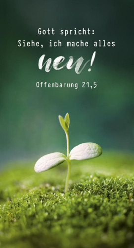 Metallschild Jahreslosung 2026 Pflanze - Offenbarung 21,5