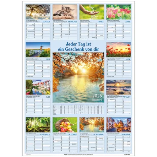 Jeder Tag ist ein Geschenk von dir - Poster-Terminkalender