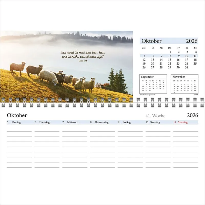 In deine Hand leg ich den Tag - Wochen-Tischkalender