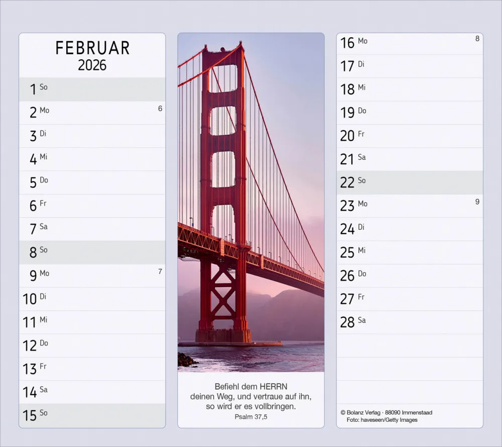 Vormerk-Kalender mit Bibelversen - Terminplaner