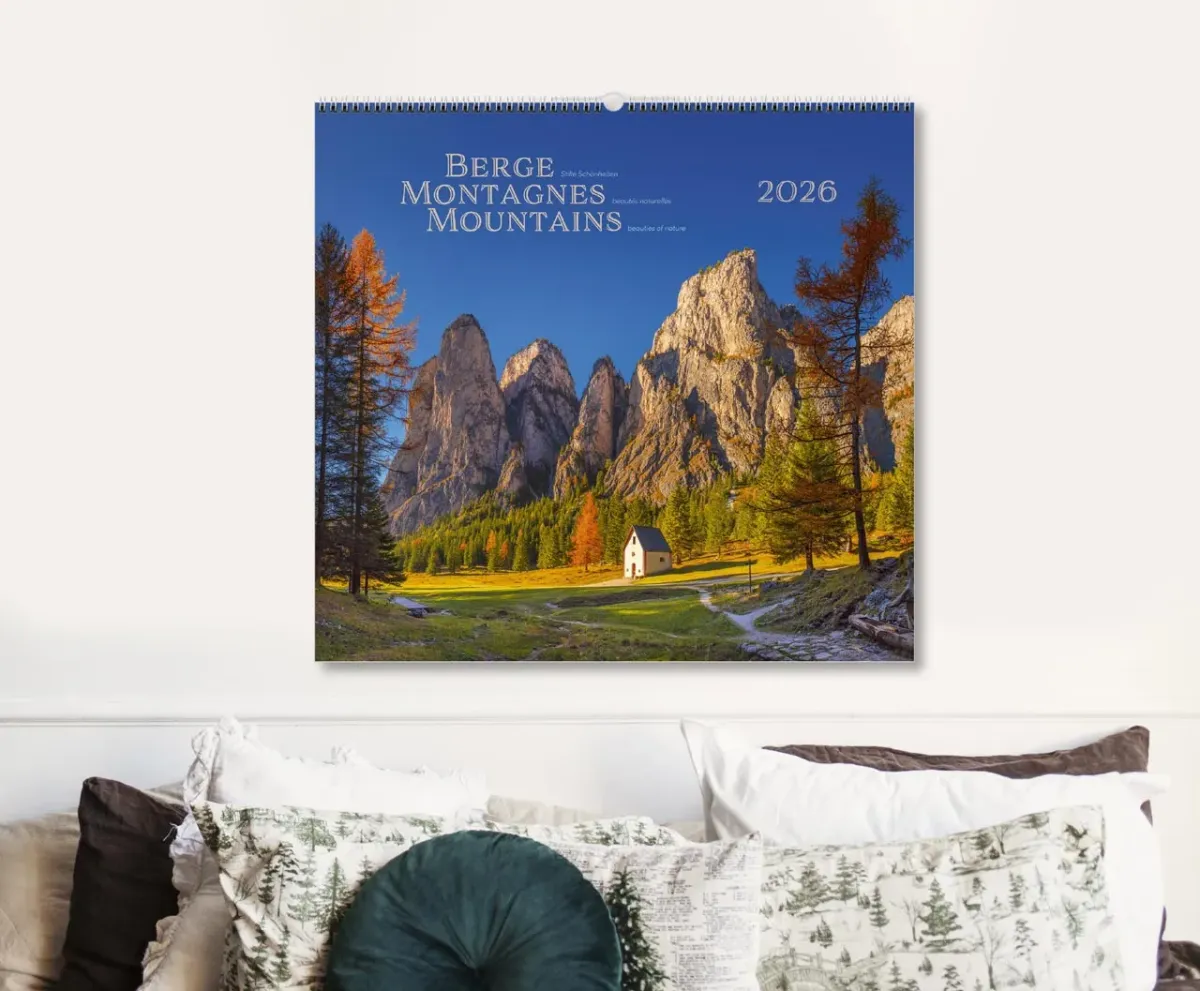 Berge dreisprachig: Deutsch, Französisch, Englisch - Super-Wandkalender