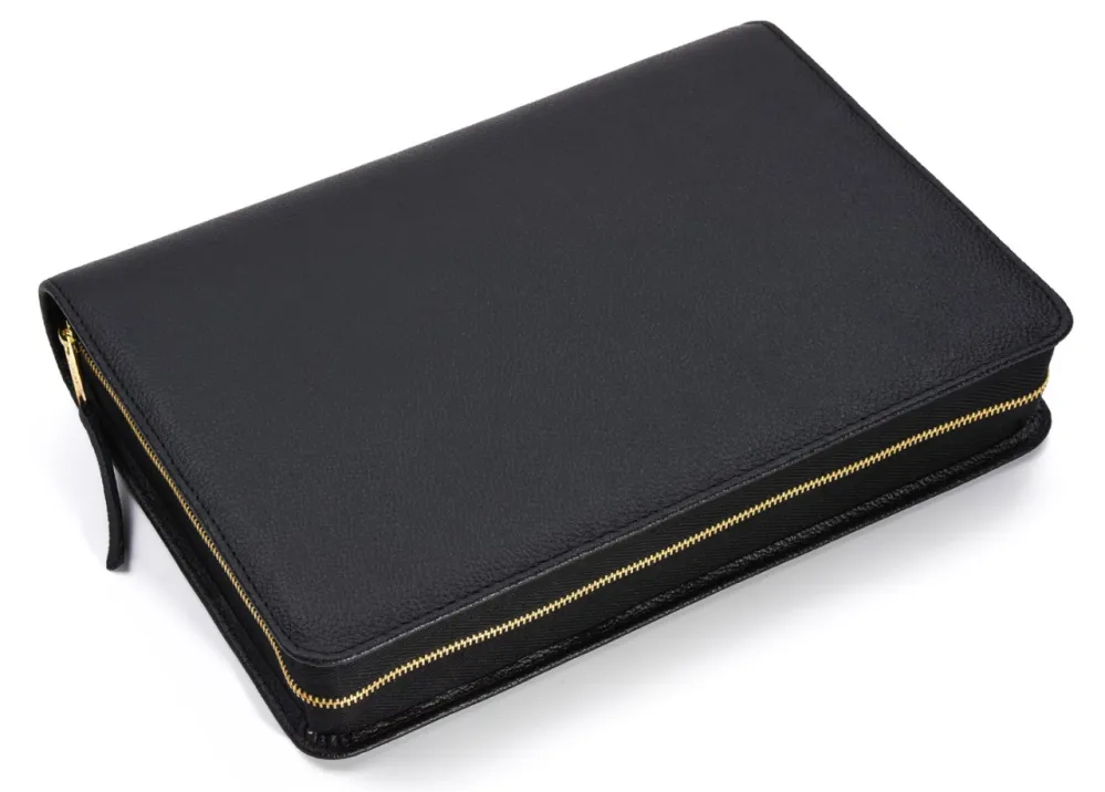 Bibelhülle für Schlachter 2000 Grossdruckausgabe - Rindleder, fein genarbt, schwarz