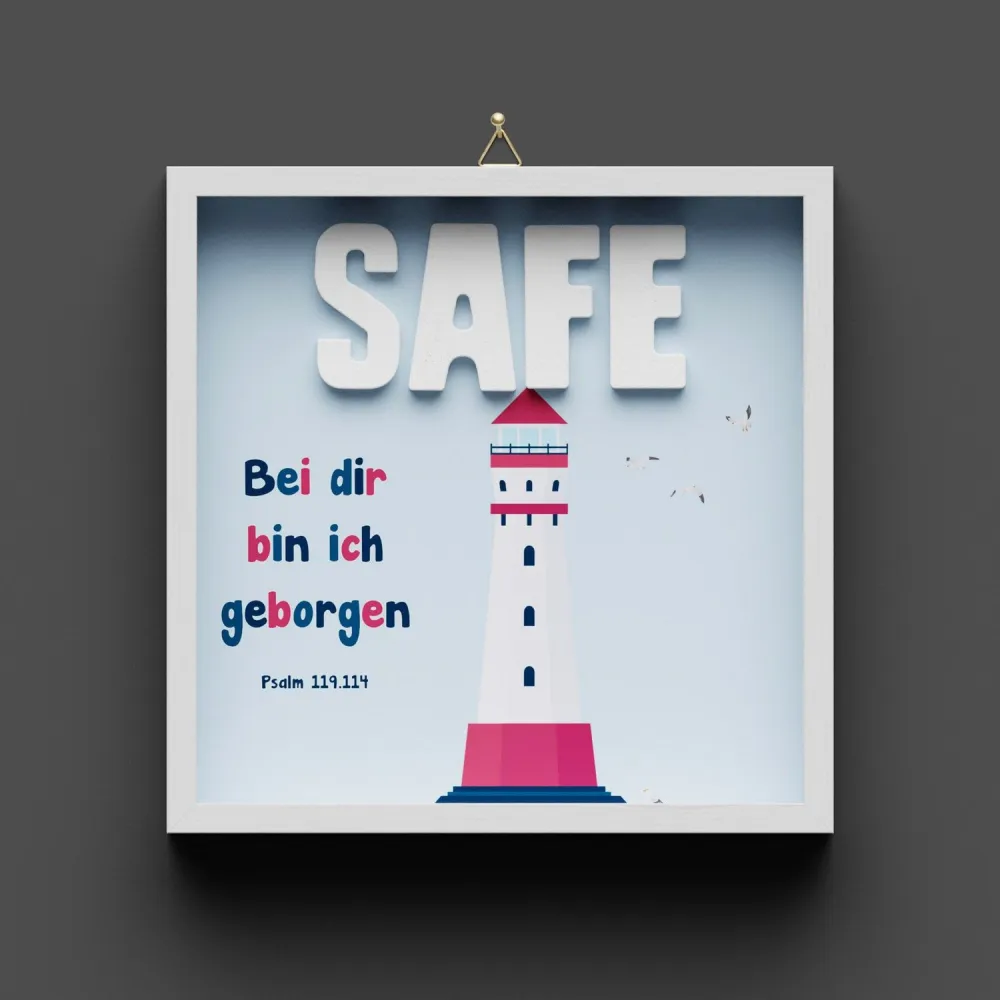 Cementini Wandbild SAFE - Betonbuchstaben