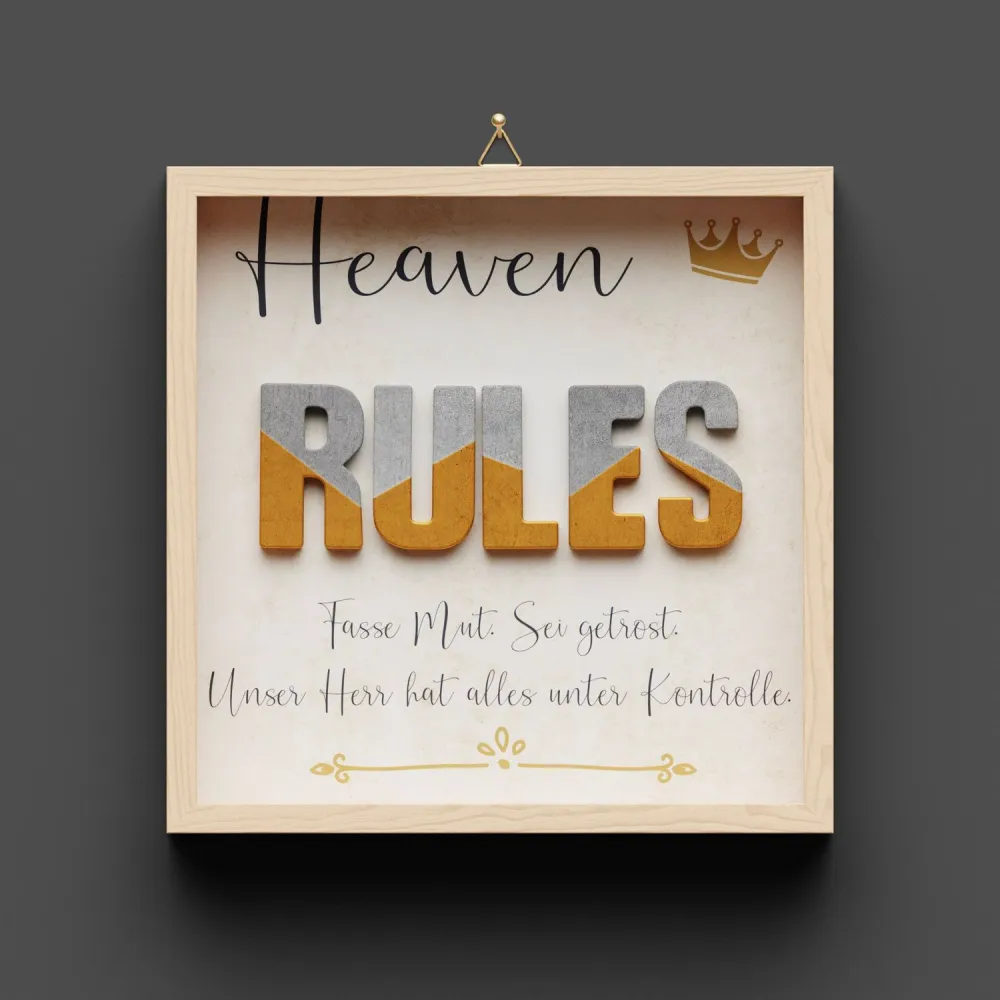 Cementini Wandbild HEAVEN RULES 20 X 20
