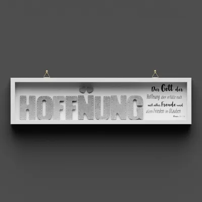 Cementini Wandbild HOFFNUNG Röm. 15,13 - Dekobild mit Aufhängung