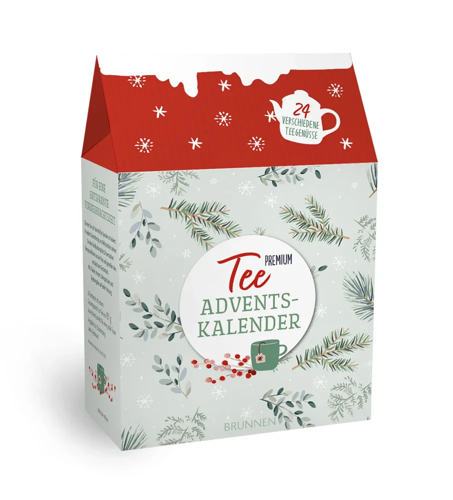 Tee-Adventskalender Premium (Motiv Zweige) - 24 verschiedene Teesorten