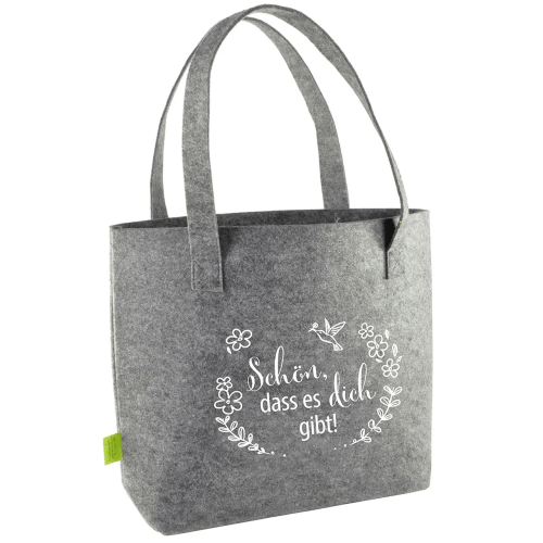 Schön, dass es dich gibt - Shopper aus recyceltem PET-Filz