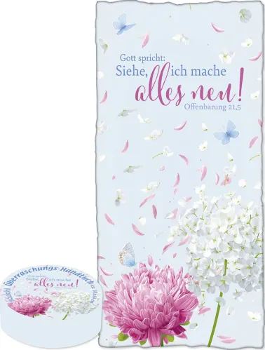 Gott spricht: Siehe, ich mache alles neu (Überraschungs-Handtuch) - Jahreslosung 2026 - 30 x 60...