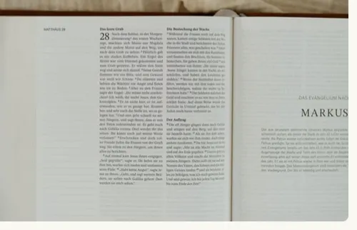 Sconi Bibel Bibel mit Blumen hellbraun - mit Schreibrand