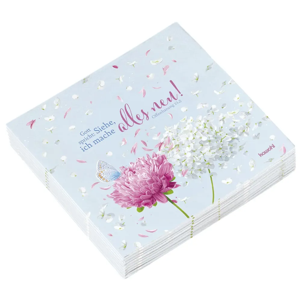 Gott spricht: Siehe, ich mache alles neu (20 Servietten) - Jahreslosung 2026 - 33 x 33 cm