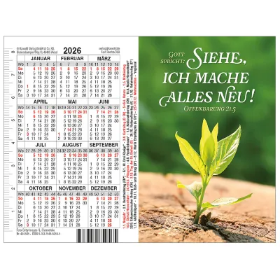 Doppel-Spielkarten-Kalender Gott spricht: Siehe, ich mache alles neu 
Jahreslosung 2026 - Motiv...
