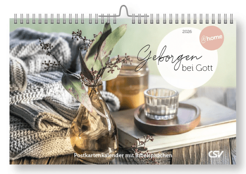 @Home Geborgen bei Gott - Aufstellkalender 12 Postkarten mit Bibelversen