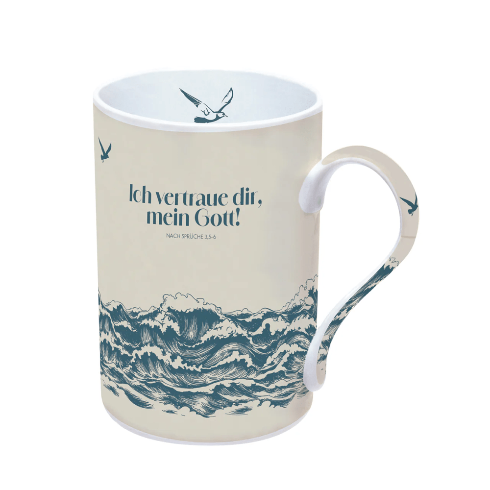 Tasse - Ich vertrau dir, mein Gott - weiss, 270ml, Motiv Meer