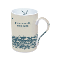 Tasse - Ich vertrau dir, mein Gott - weiss, 270ml, Motiv Meer