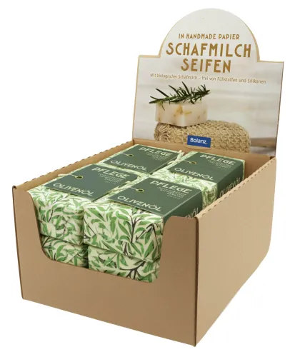 Display Schafmilch-Seifen Handmade-Papier - 12 Seifen