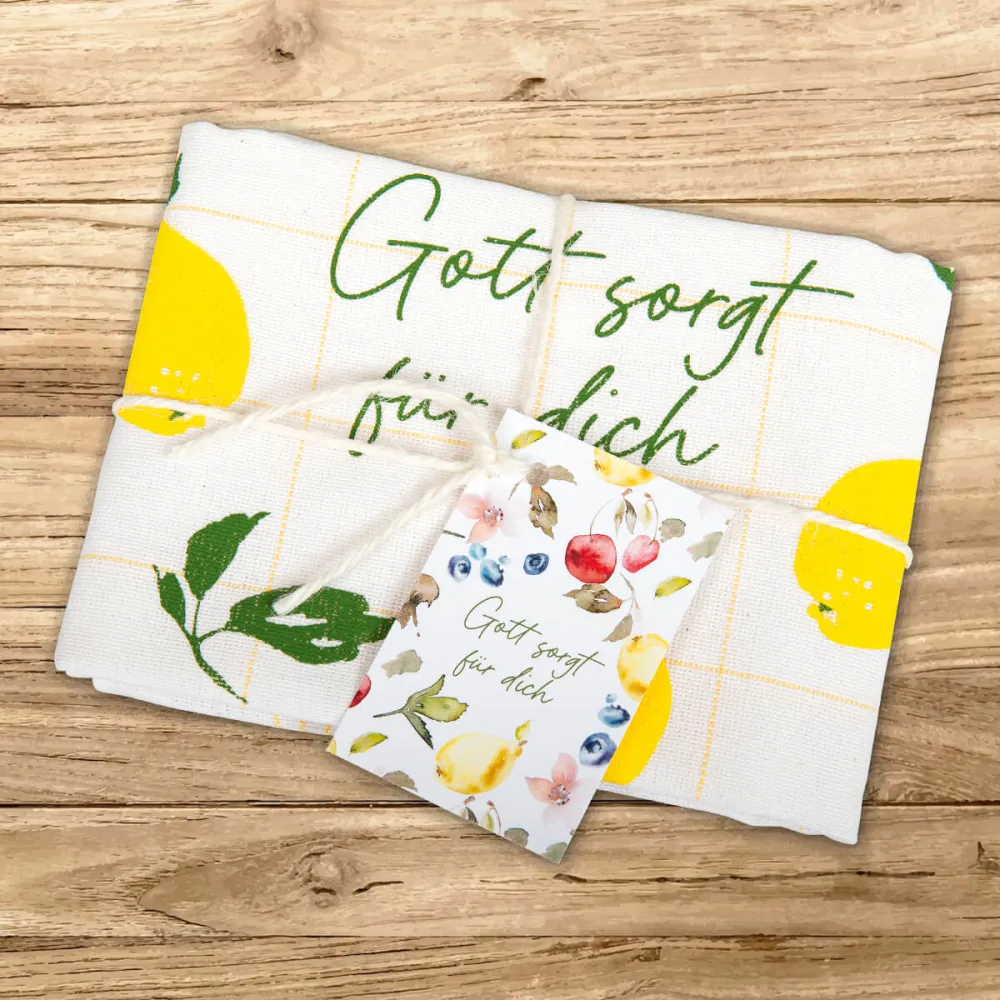 Gott sorgt für dich - Geschirrtuch - ca. 46,5 x 64 cm