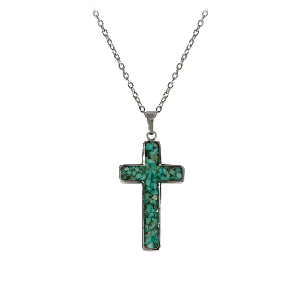 Kreuz - Halskette mit Anhänger - Edelstahl - Kreuz 1,5 x 2.6 cm