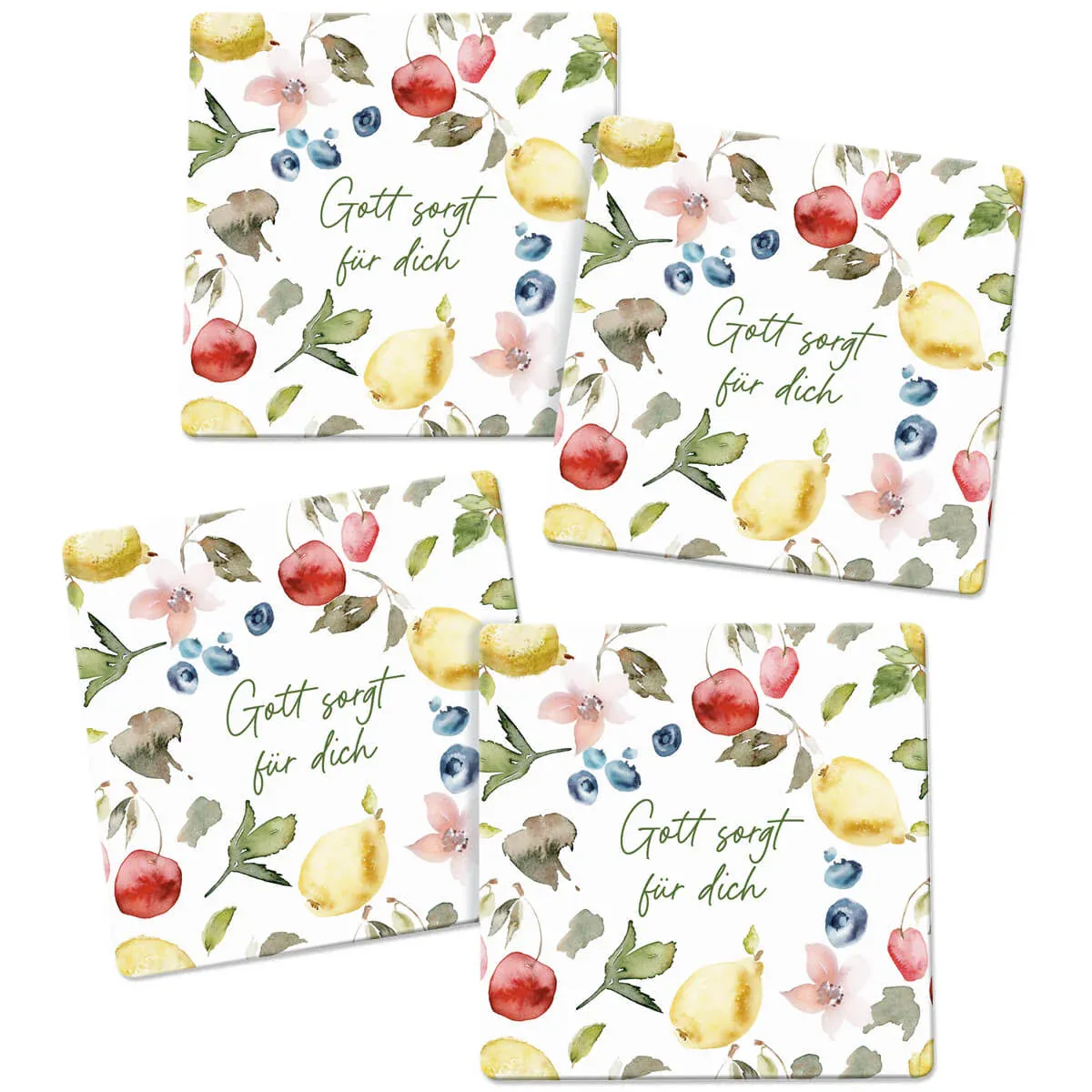 Gott sorgt für dich - Untersetzer-Set (4 Ex.) - 9 x 9 cm