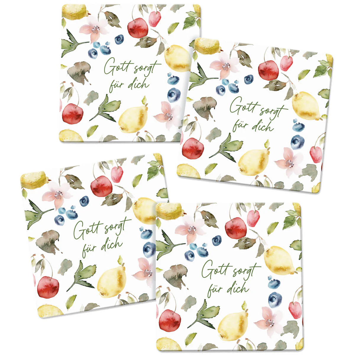 Gott sorgt für dich - Untersetzer-Set (4 Ex.) - 9 x 9 cm
