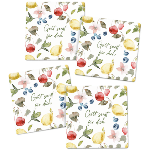 Gott sorgt für dich - Untersetzer-Set (4 Ex.) - 9 x 9 cm