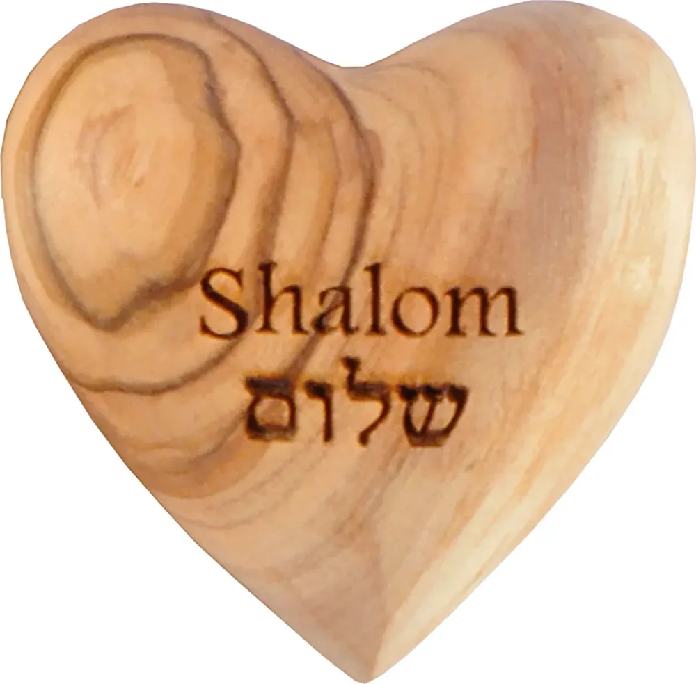 Shalom - Handschmeichler aus Olivenholz - Handwerkskunst aus Bethlehem