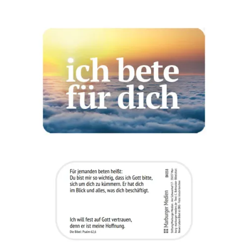 Ich bete für dich Mini-Karte - Psalm 62.6