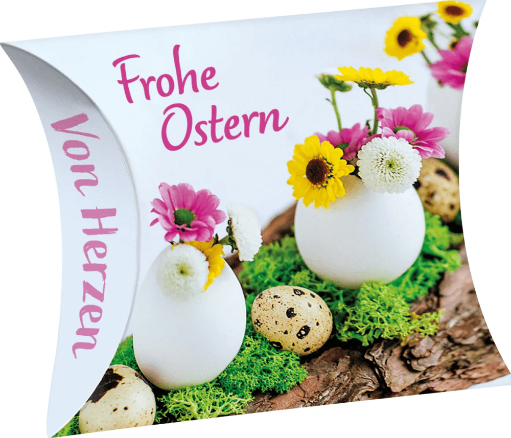 Frohe Ostern - Schafmilchseife Herz - Rosenduft