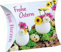 Frohe Ostern - Schafmilchseife Herz - Rosenduft
