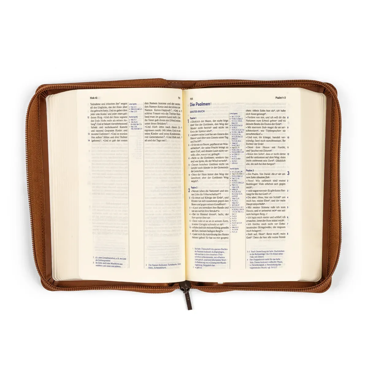 Elberfelder Bibel Taschenausgabe - Kunstleder braun, Reissverschluss