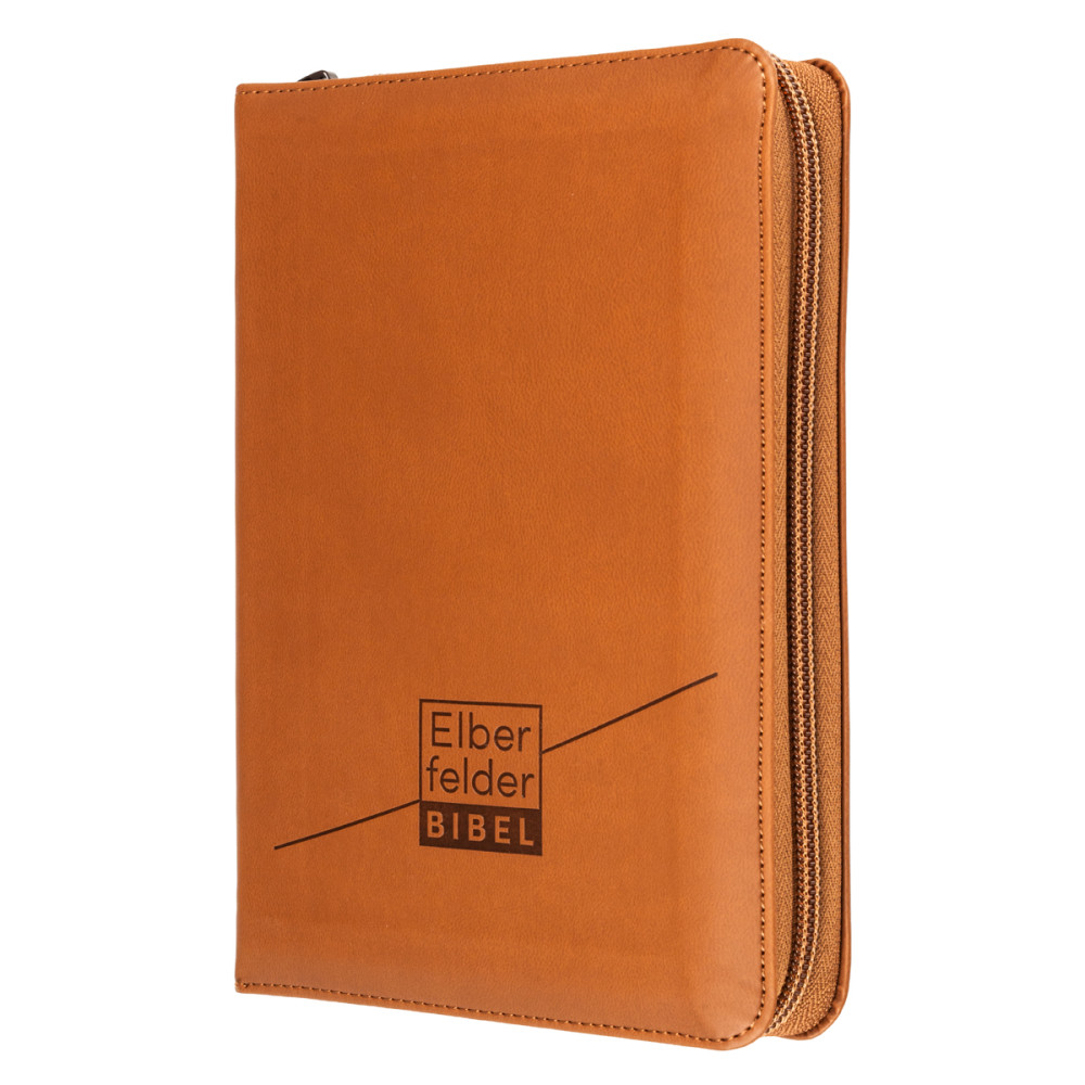Elberfelder Bibel Taschenausgabe - Kunstleder braun, Reissverschluss
