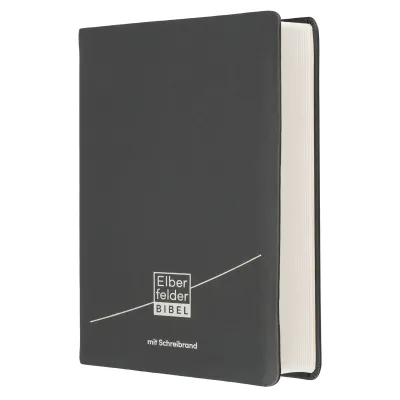 Elberfelder Schreibrandbibel - Leder grau