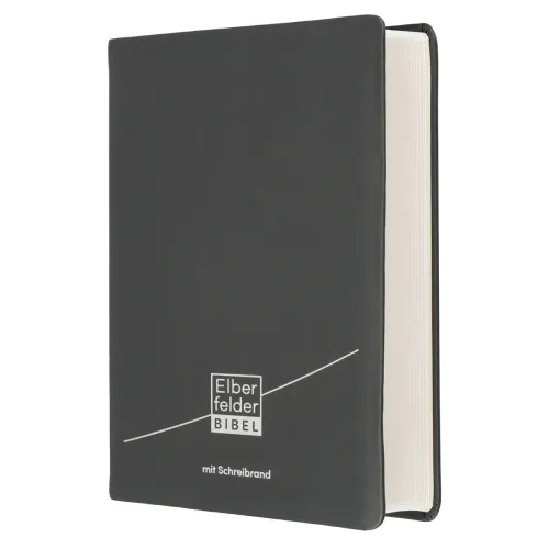 Elberfelder Schreibrandbibel - Leder grau