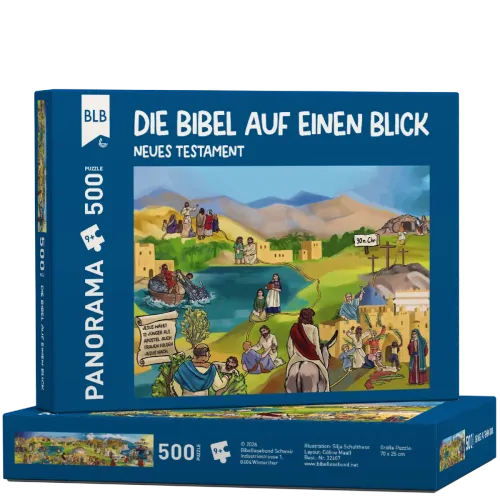 Die Bibel auf einen Blick - Panorama-Puzzle NT - 500-teiliges Puzzle zum Neuen Testament in...