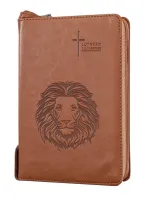 Luther 21 - F.C. Thompson Studienbibel - Kunstleder braun mit Löwenkopf, Reissverschluss,...