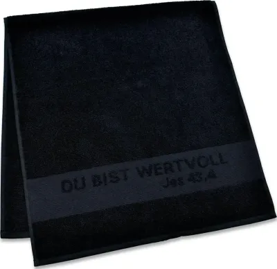 Du bist wertvoll - Handtuch (schwarz) - 50 x 100 cm
