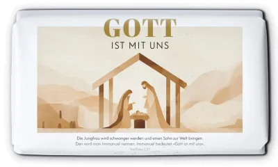 Schokolade Gott ist mit uns - Matthaüs 1.23