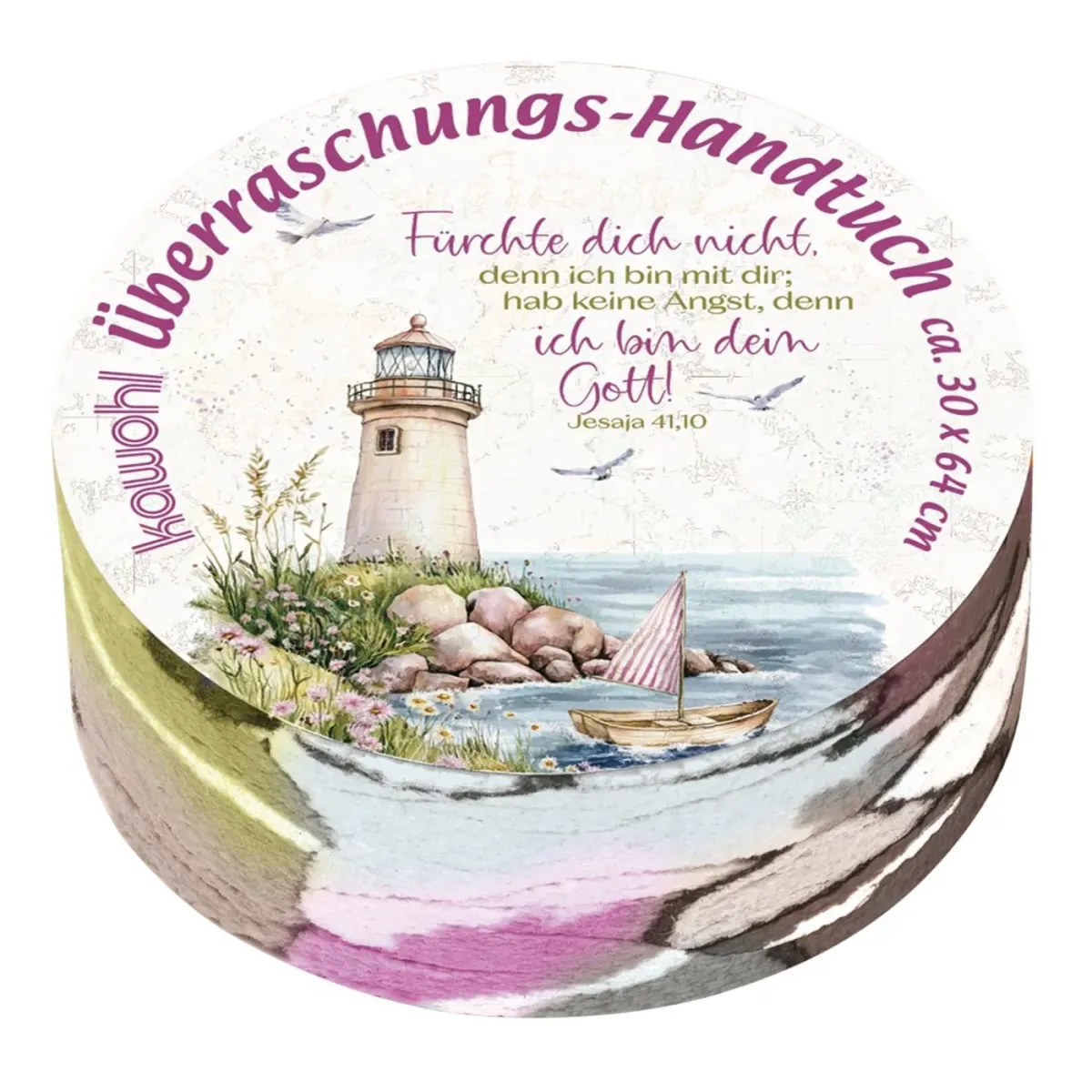 Fürchte dich nicht, denn ich bin mit dir;  (Überraschungs-Handtuch) - Jahreslosung 2027 - 30 x 60...