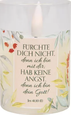 Fürchte dich nicht, denn ich bin mit dir (LED-Kerze im Windlichtglas) - Jahreslosung 2027