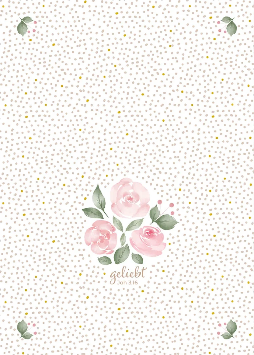 Geliebt - Geschirrtuch (Motiv Rosen)