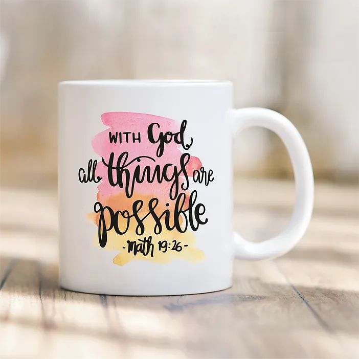 Tasse „With God“