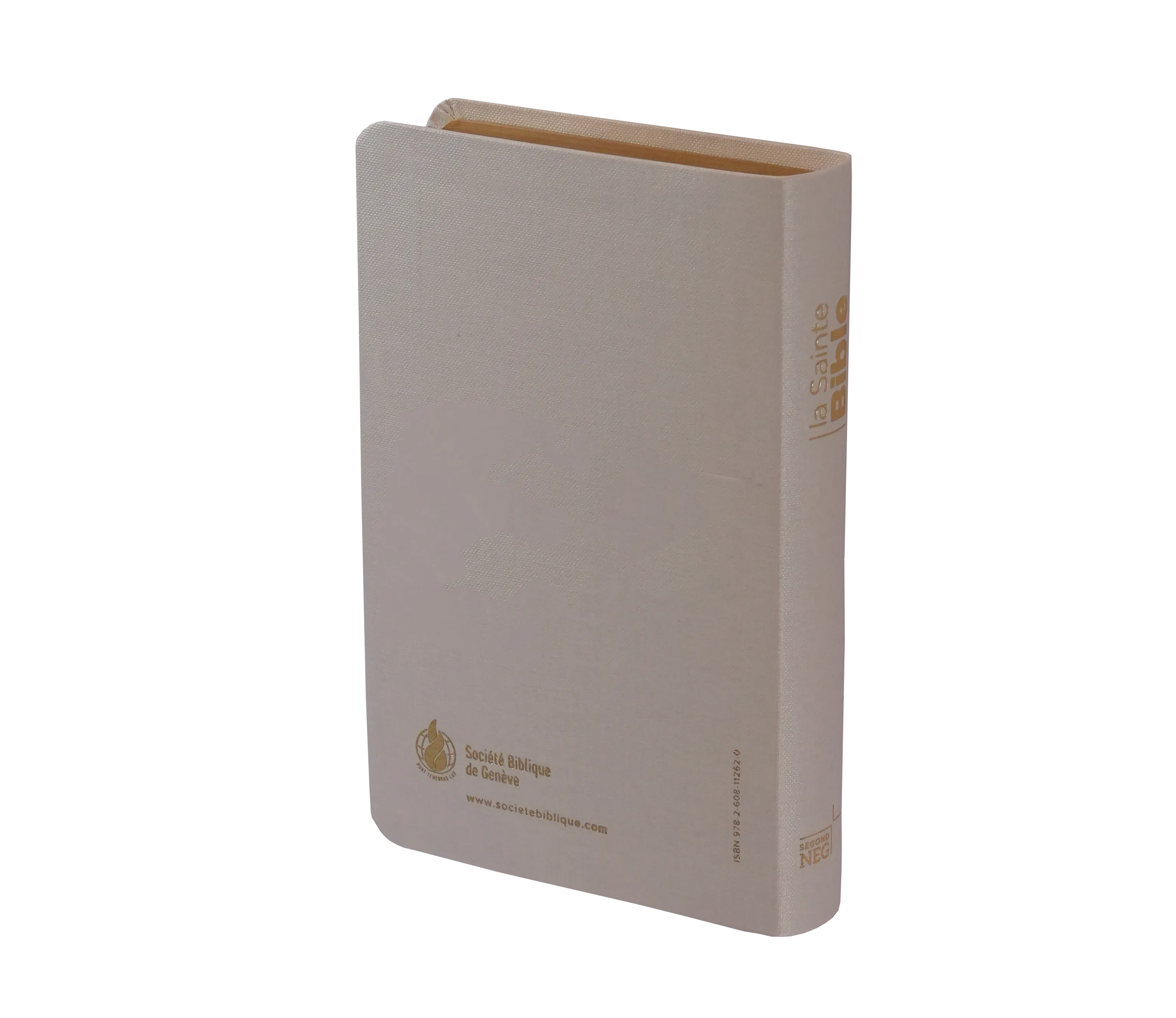 Bible Segond NEG compacte - couverture souple, toile blanche nacrée, tranches or
