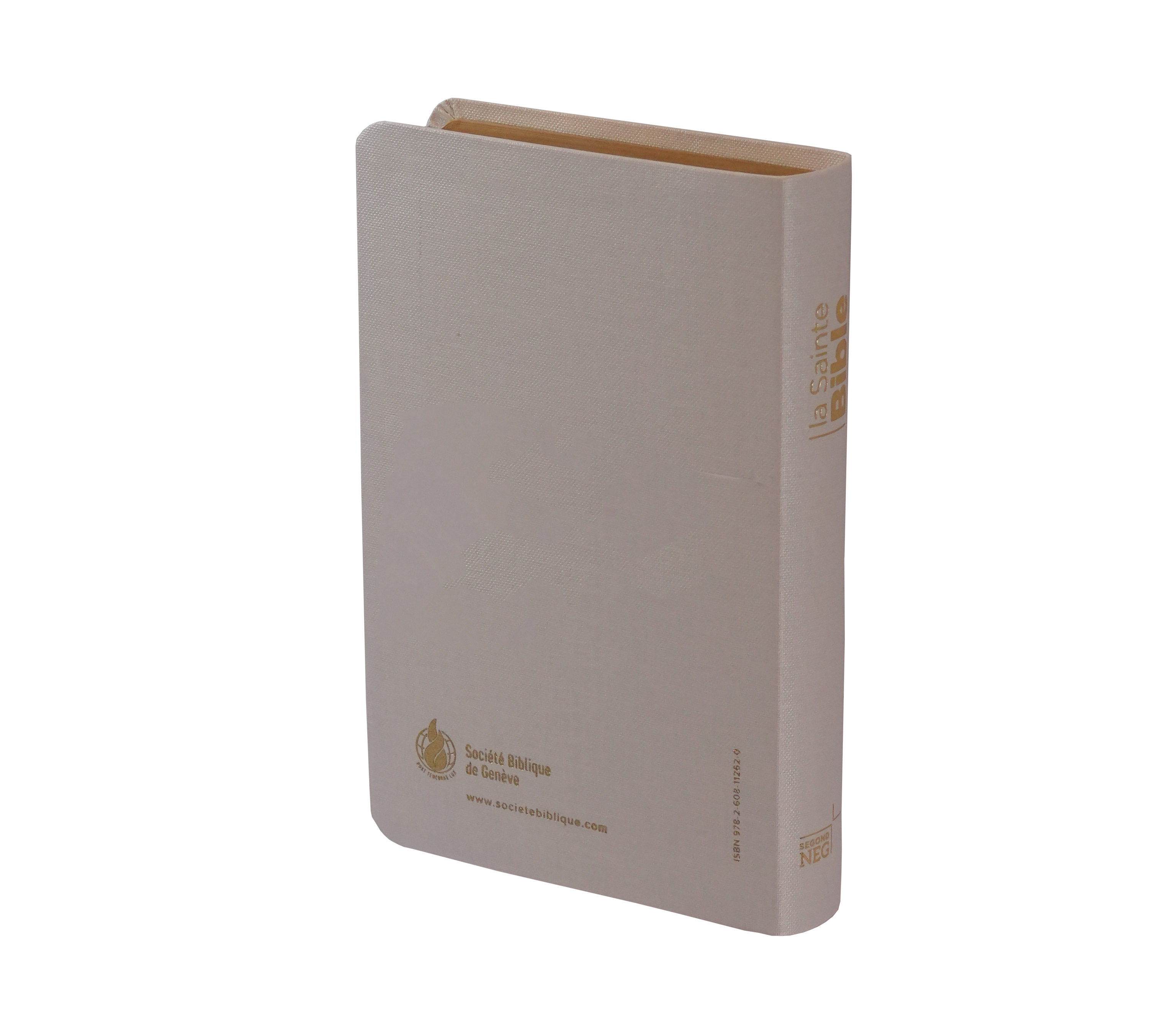 Bible Segond NEG compacte - couverture souple, toile blanche nacrée, tranches or