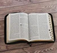 Bible Segond NEG, gros caractères, noire - Couverture souple, fibrocuir, tranche or, avec onglets...