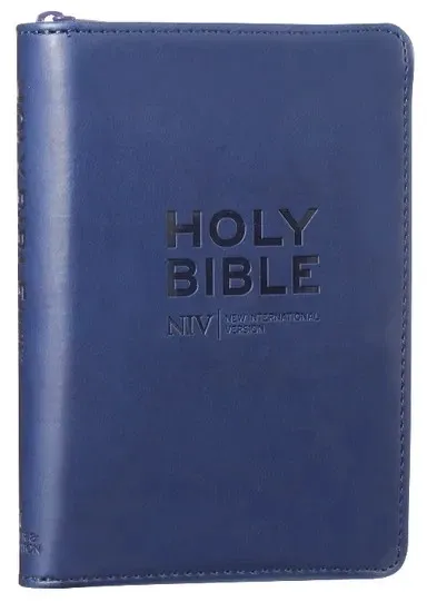 Englisch, Bibel New International Version, Kunstleder, blau, Reissverschluss - NIV Tiny Navy...