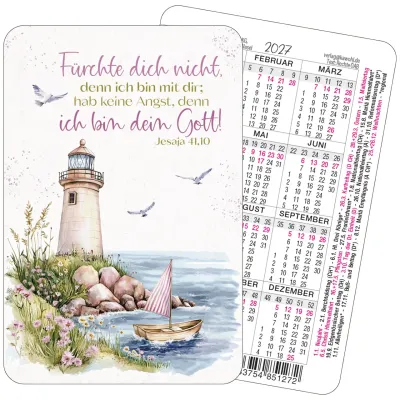 Leuchtturm Spielkarten-Kalender mit Jahreslosung 2027: Fürchte dich nicht - Grafik-Motiv